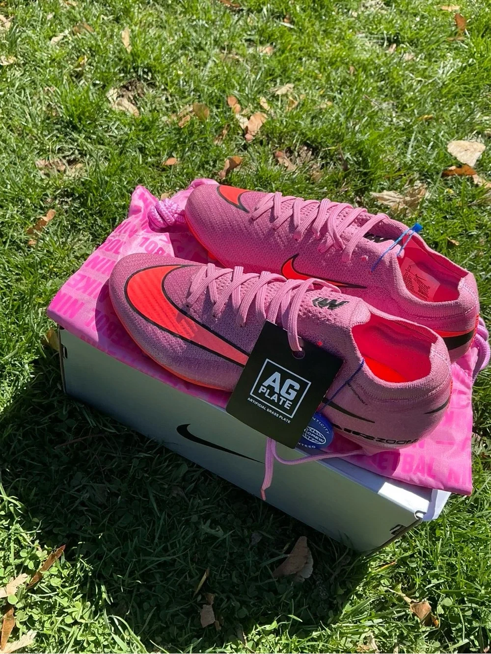 Kids Nike Purple and Orange Soccer Cleats with Orange Accents